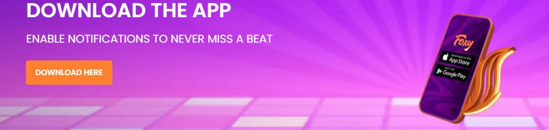 Download Foxy Bingo mobile app and enable notifications to never miss a beat