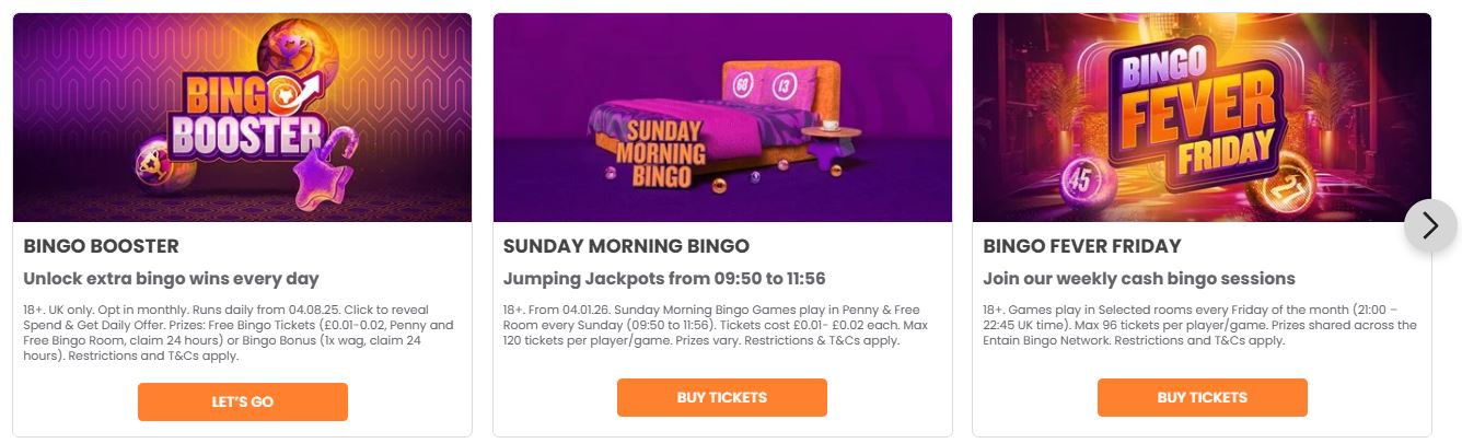 Join exciting bingo sessions and unlock extra wins every day