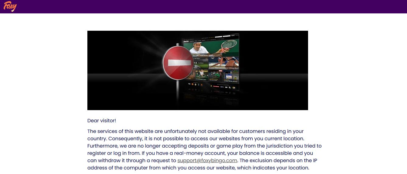 Foxy Bingo services are not available for players residing in restricted countries 