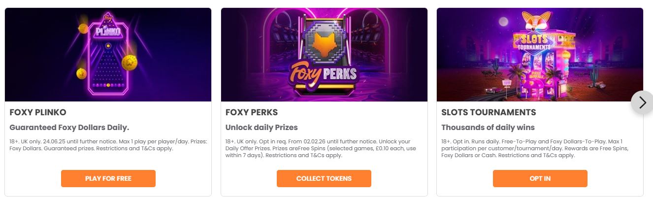 Play Foxy Plinko for free and win guaranteed prizes daily