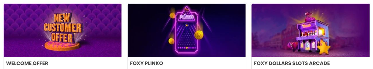 Claim welcome offer, play Foxy Plinko and visit Foxy Bingo slots arcade for free rewards