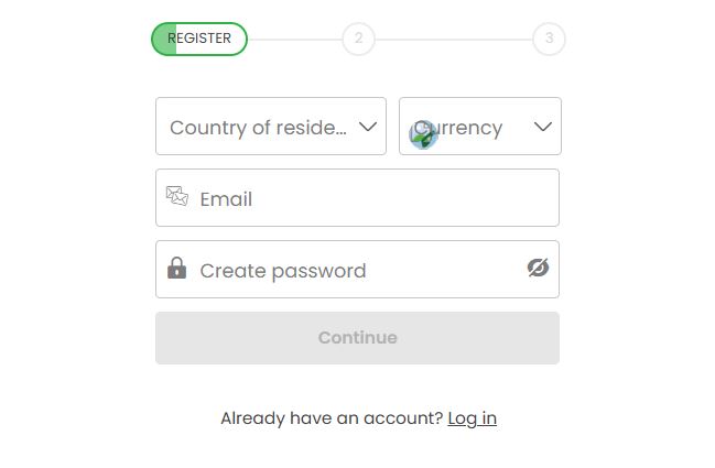 Register new Foxy account by entering email and password